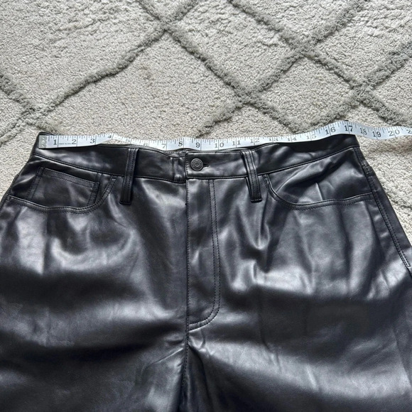 Madewell The Perfect High Waist Straight Leg Faux Leather Pants Black 32 - Picture 6 of 12